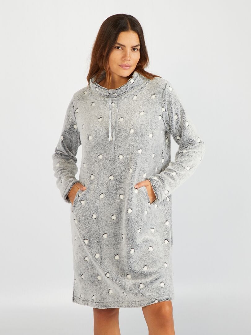Batamanta polar de pijama 'corazones' - GRIS - Kiabi - 12.00€