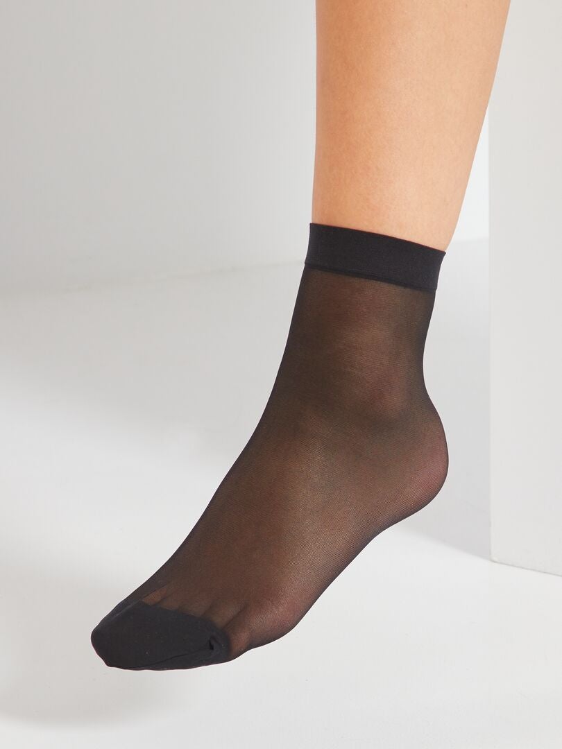 Calcetines tobilleros 'DIM' transparentes - 20D - negro - Kiabi