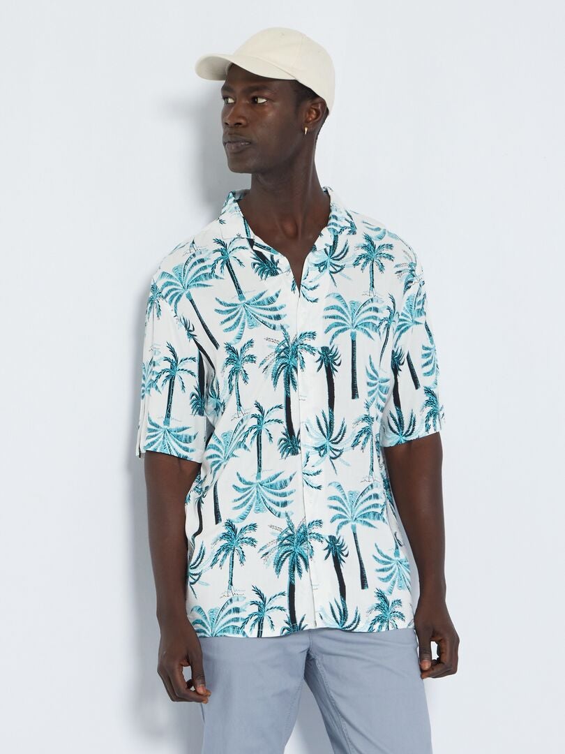 Camisa con motivo de 'palmeras' - BLANCO - Kiabi -