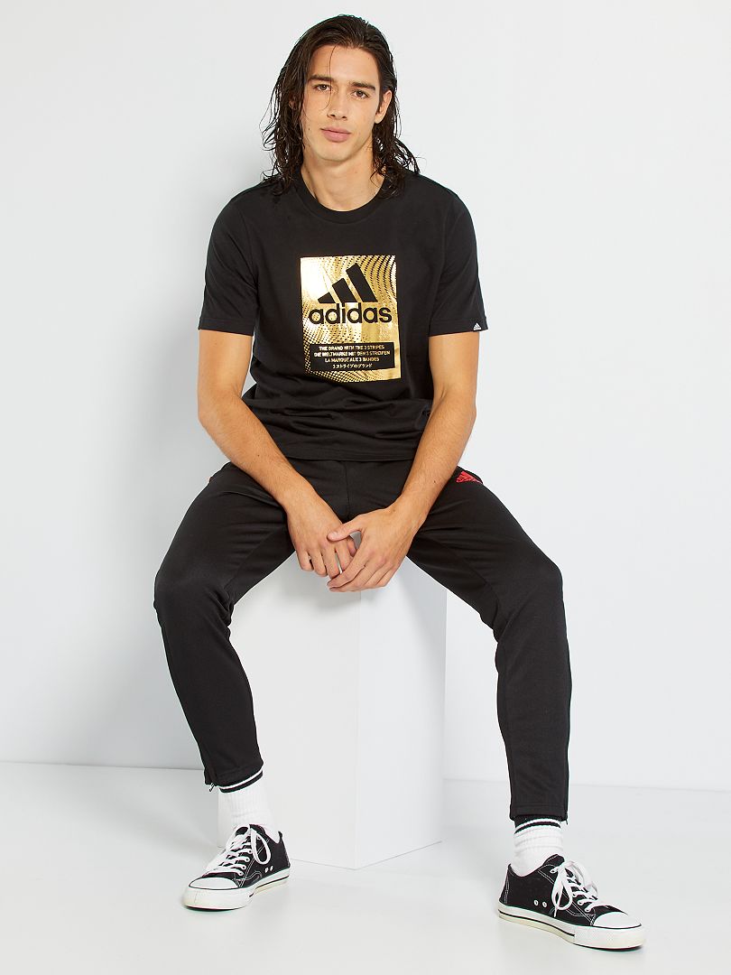 fácilmente salón acantilado Camiseta 'Adidas' con logo dorado - NEGRO - Kiabi - 25.00€