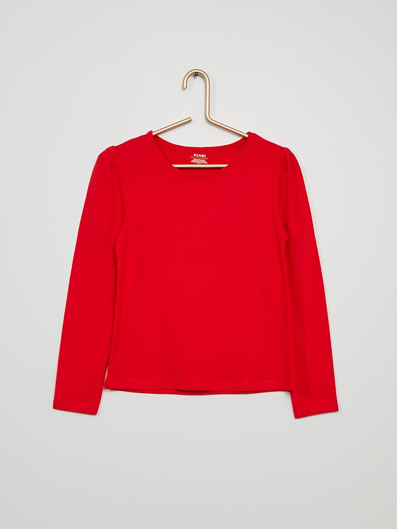 Camiseta básica larga - rojo - Kiabi - 4.00€