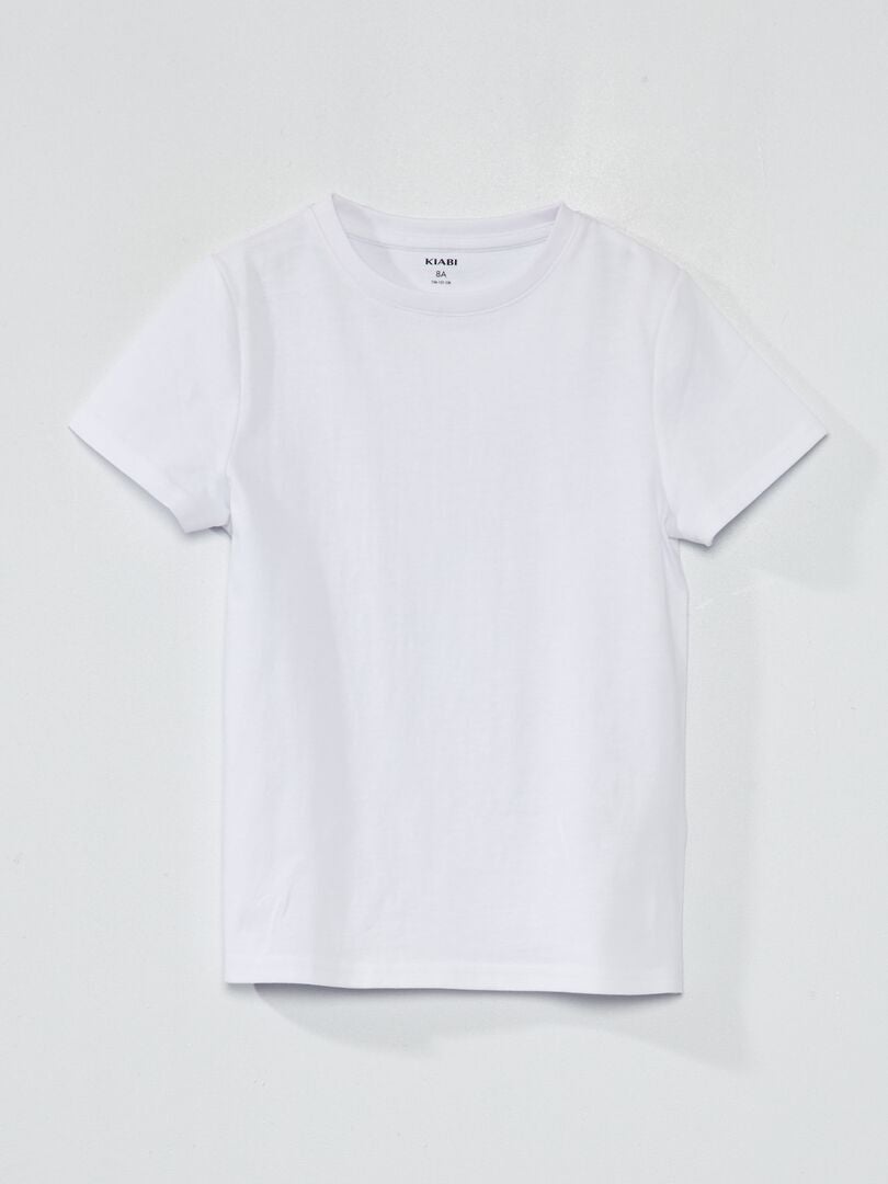 Camiseta básica lisa blanco - -