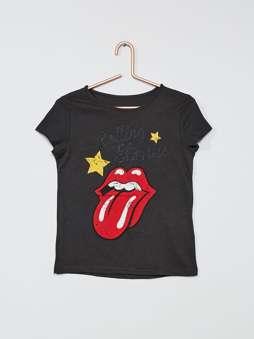Camiseta de algodón puro 'Rolling Stones' - gris oscuro Kiabi - 8.00€