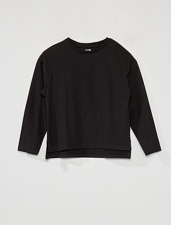Camiseta básica de manga larga - Negro - Kiabi - 4.00€