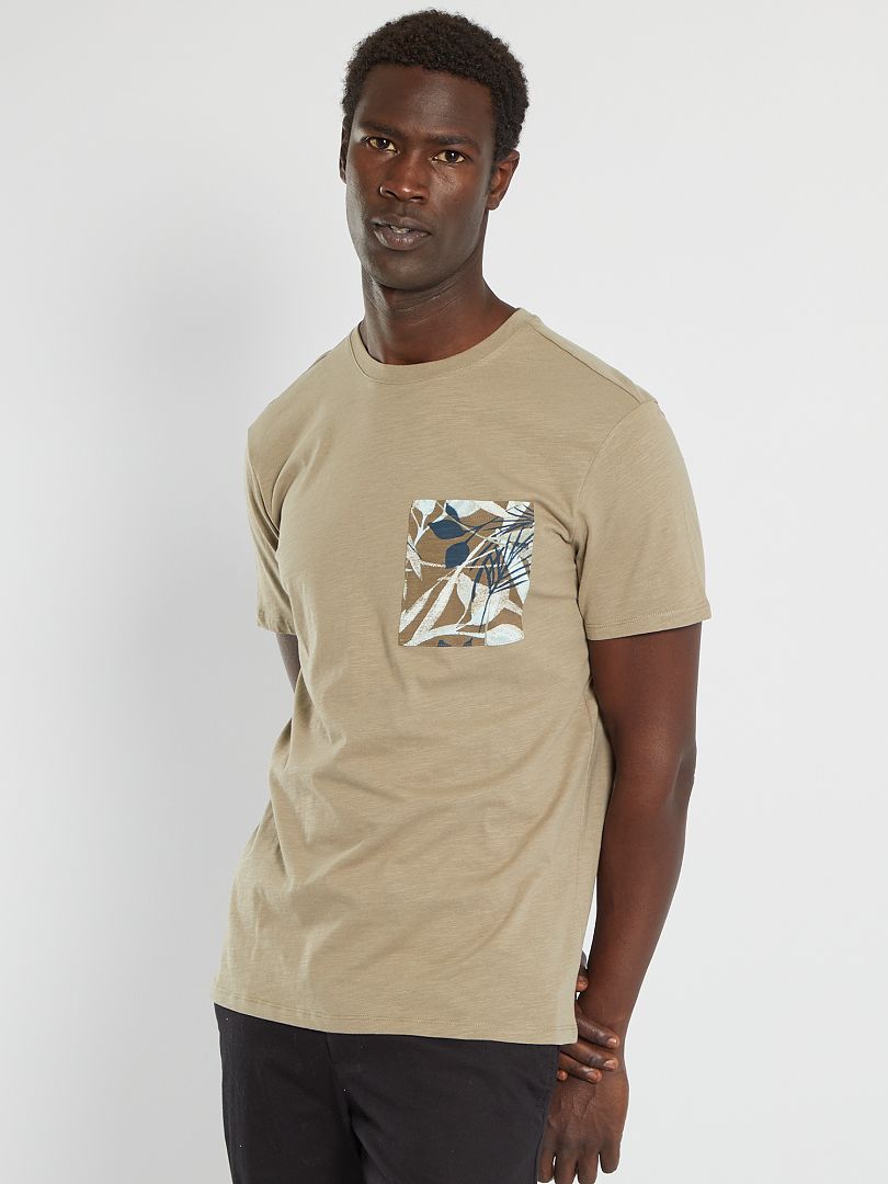 tos mareado Majestuoso Camiseta de punto con bolsillo - caqui - Kiabi - 8.00€