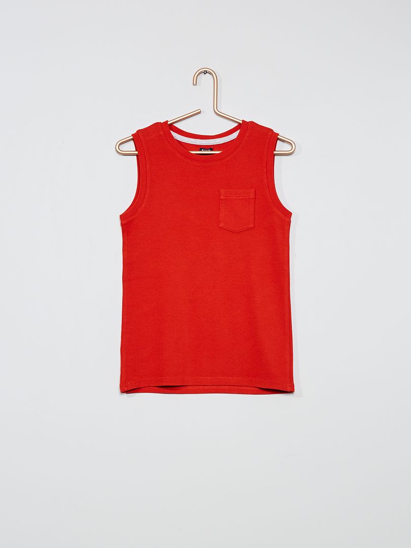 Camiseta de tirantes de canalé - rojo - Kiabi - 4.00€