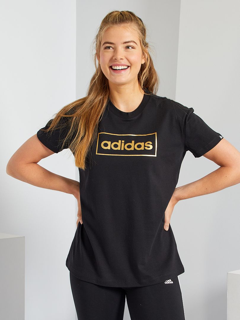 agenda Gama de Erradicar Camiseta estampada 'Adidas' - NEGRO - Kiabi - 20.00€