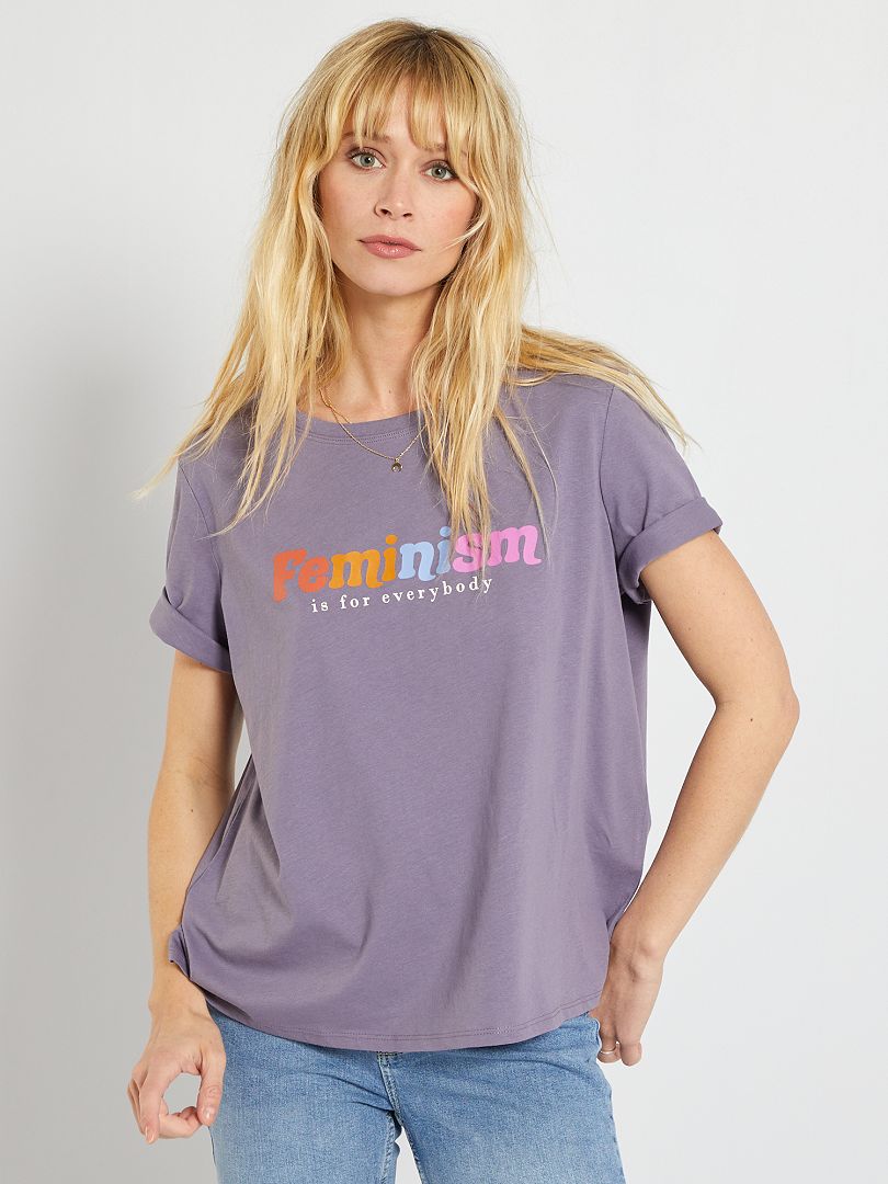 Dalset Pero Aplaudir Camiseta estampada 'Día de la Mujer' - PURPURA - Kiabi - 6.00€