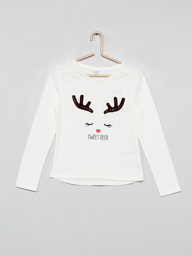 Camiseta estampada 'Navidad' - blanco nieve -