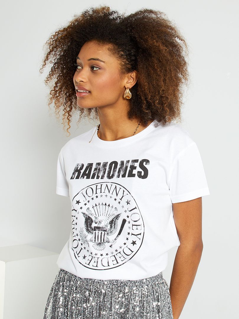 Automáticamente Punta de flecha Mártir Camiseta 'Ramones' - Blanco - Kiabi - 10.00€