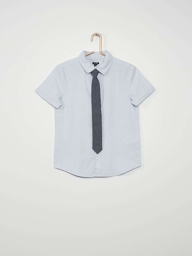 Crueldad Caliza Guia Conjunto de camisa y corbata - azul gris - Kiabi - 12.00€
