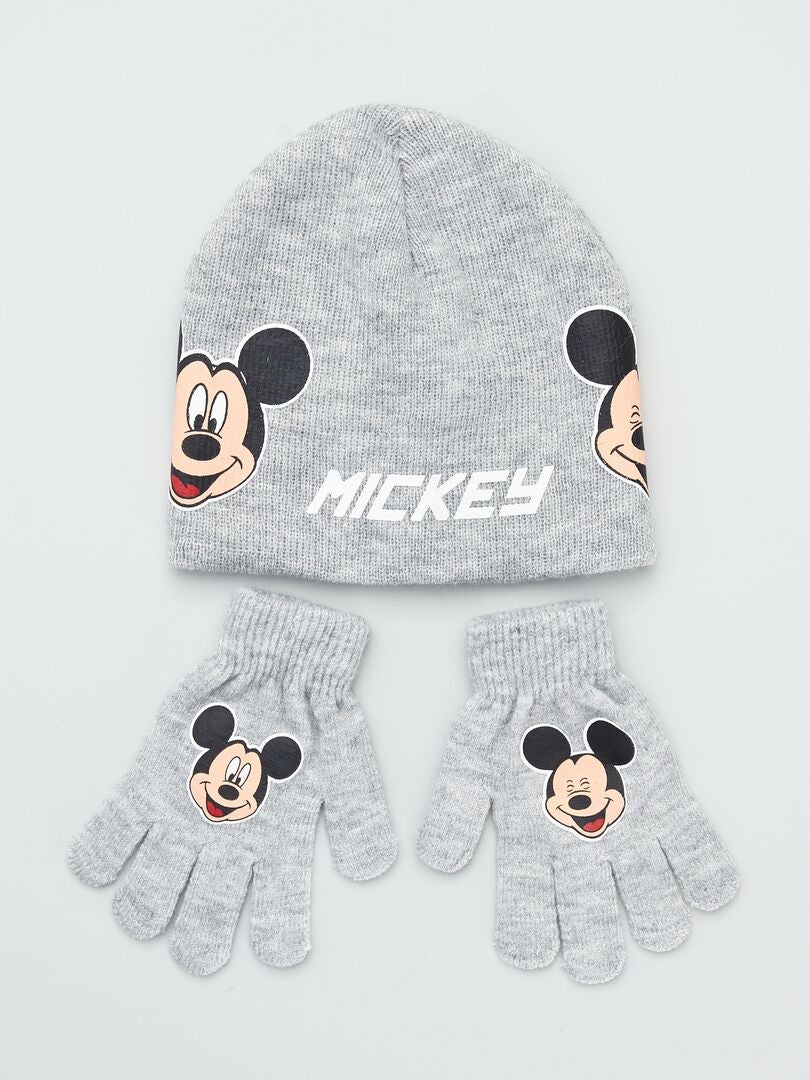 Cayo Lejos soldadura Conjunto de gorro + guantes 'Mickey' de 'Disney' - gris - Kiabi - 8.00€