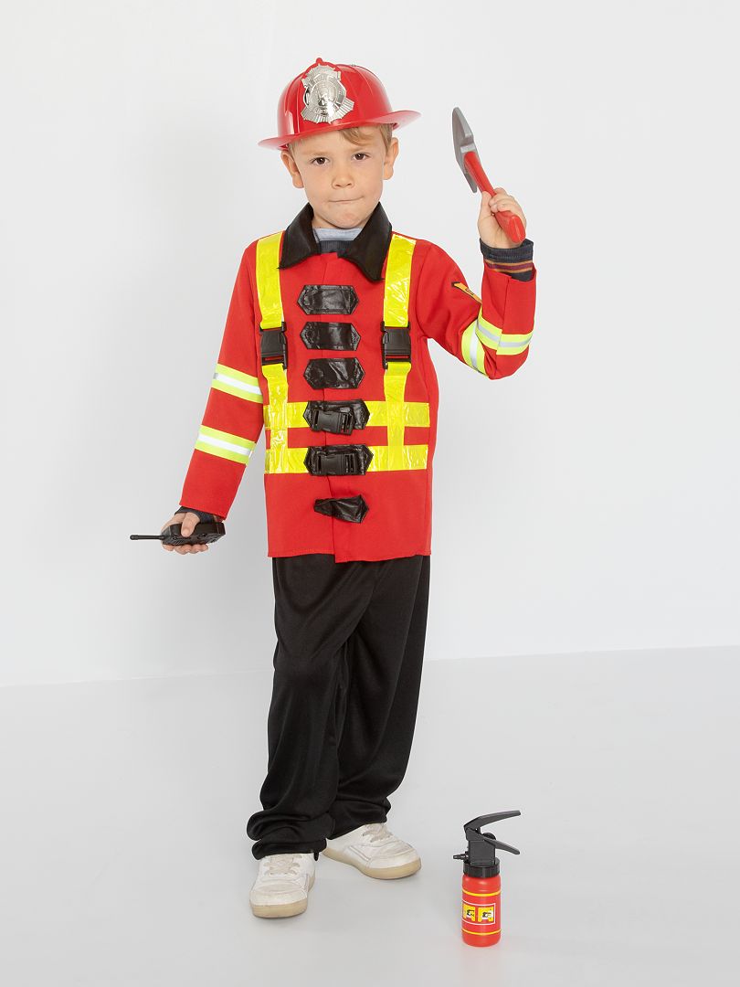 Mud Pie Conjunto de disfraz de bombero para niños, edades de 3 a 6 años,  Rojo 