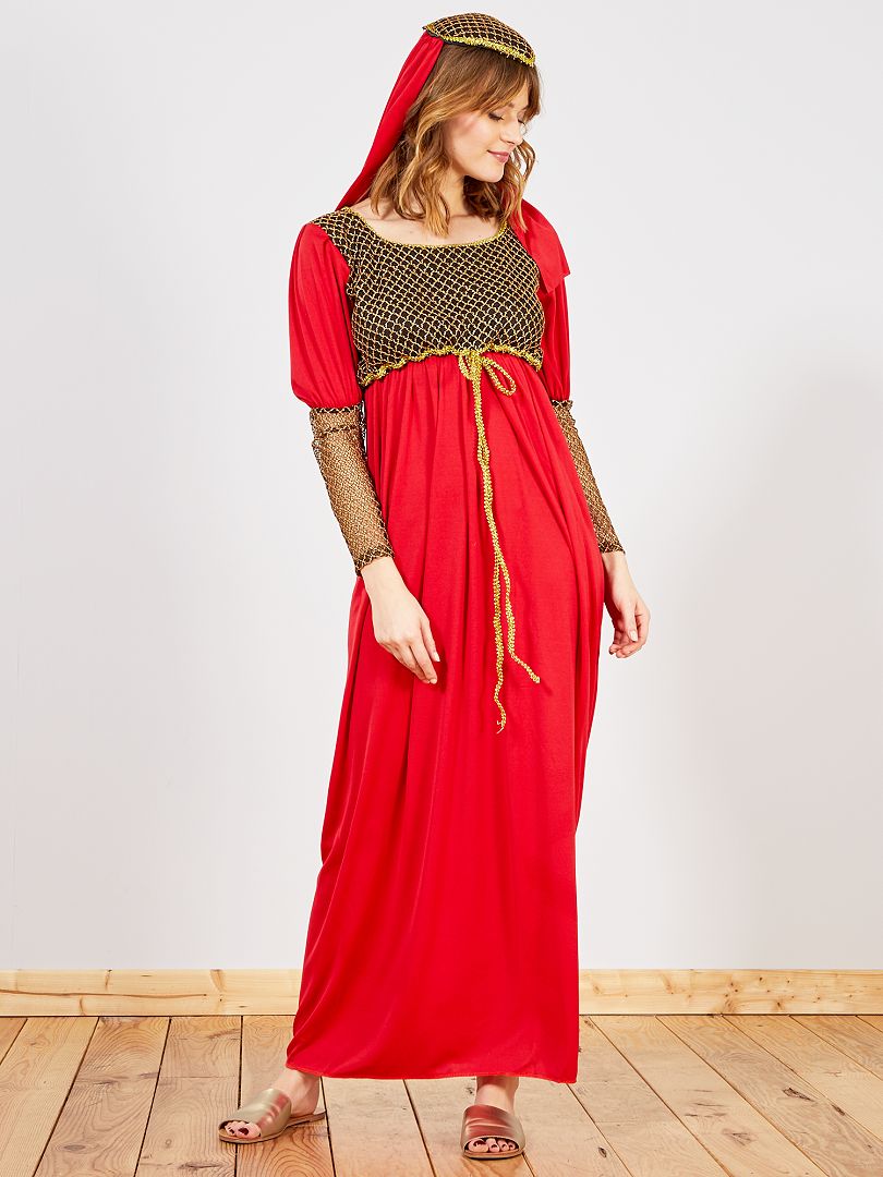Disfraz de mujer medieval - rojo/oro - Kiabi - 23.00€