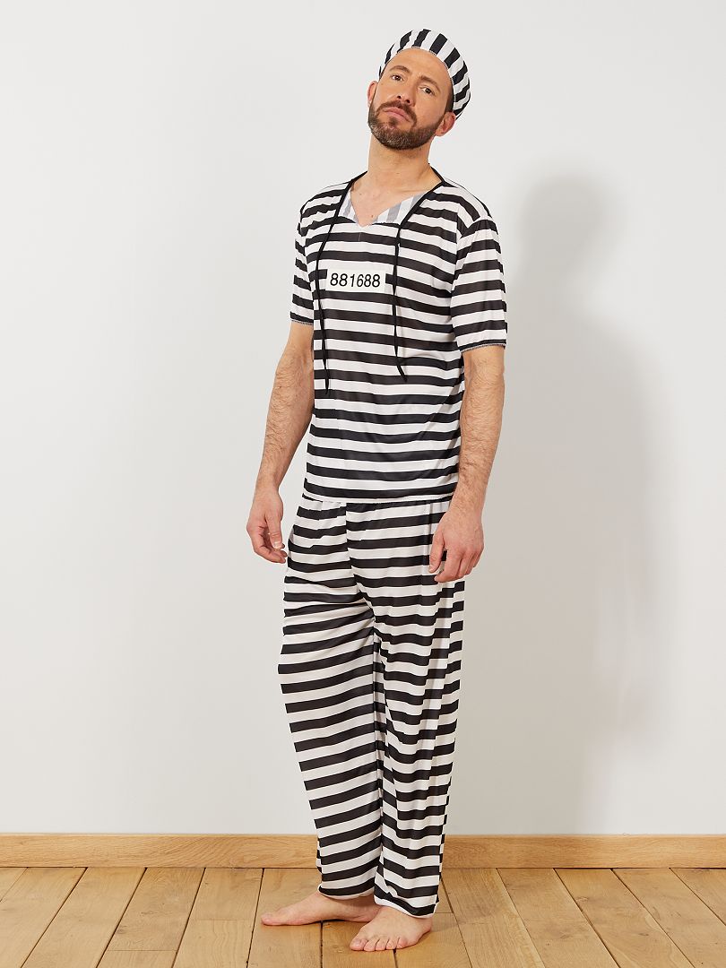 Disfraz de preso - blanco/negro - Kiabi - 17.00€