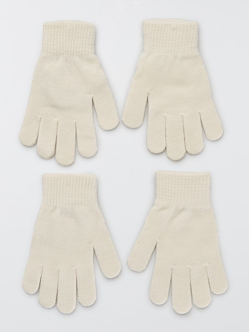 Pack de 2 pares de guantes - blanco - Kiabi - 3.00€