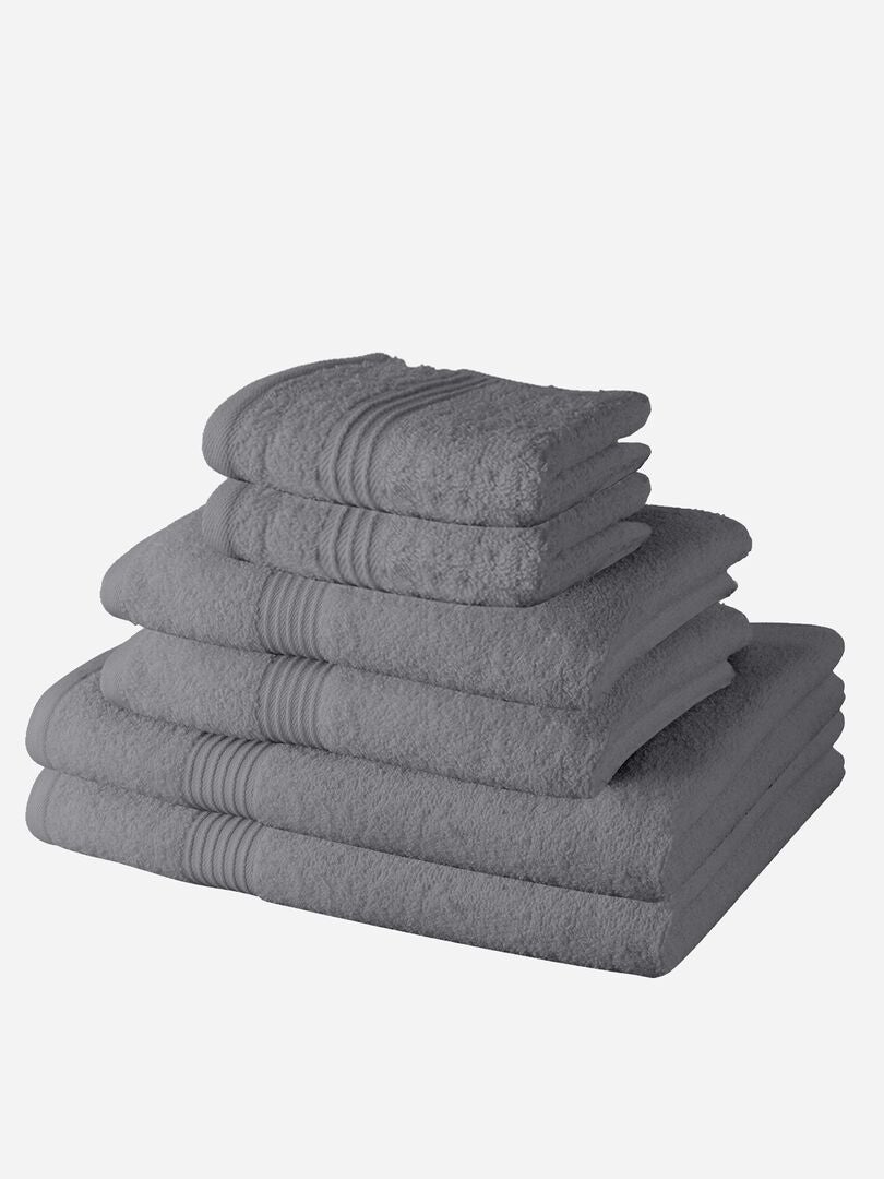 Pack de 4 toallas pequeñas y 2 toallas grandes - GRIS - Kiabi - 30.00€