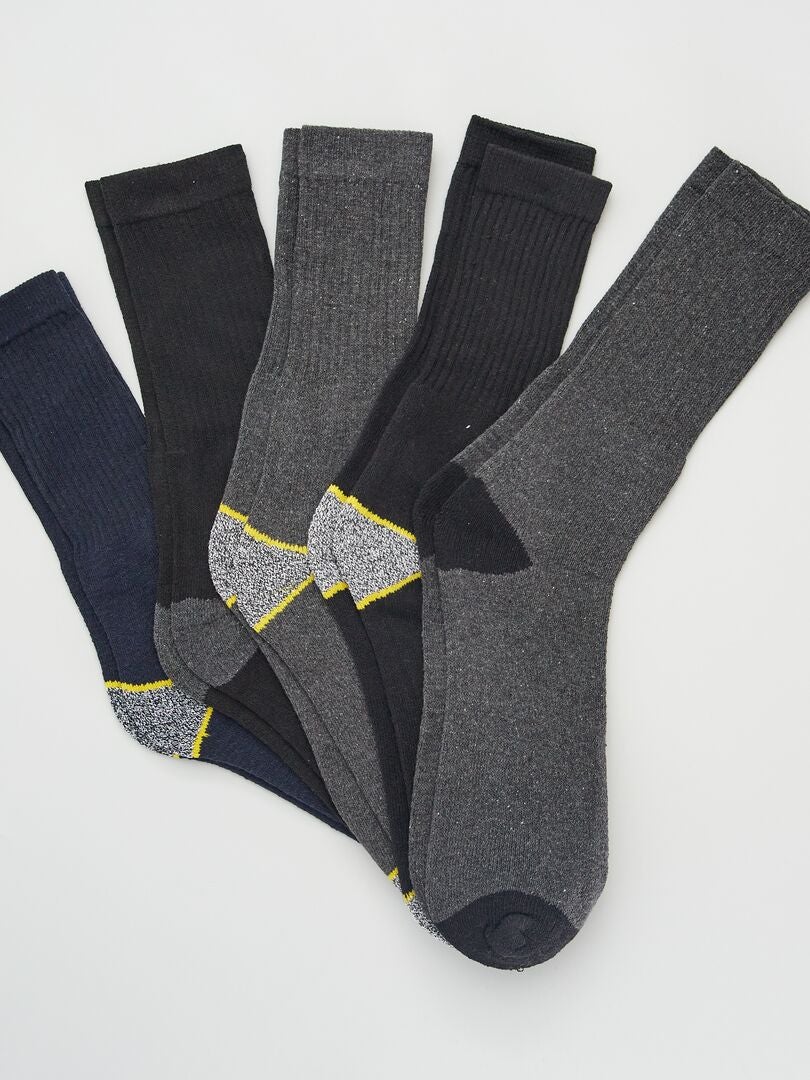 Pack de 5 pares de calcetines de trabajo - AZUL - Kiabi - 8.00€