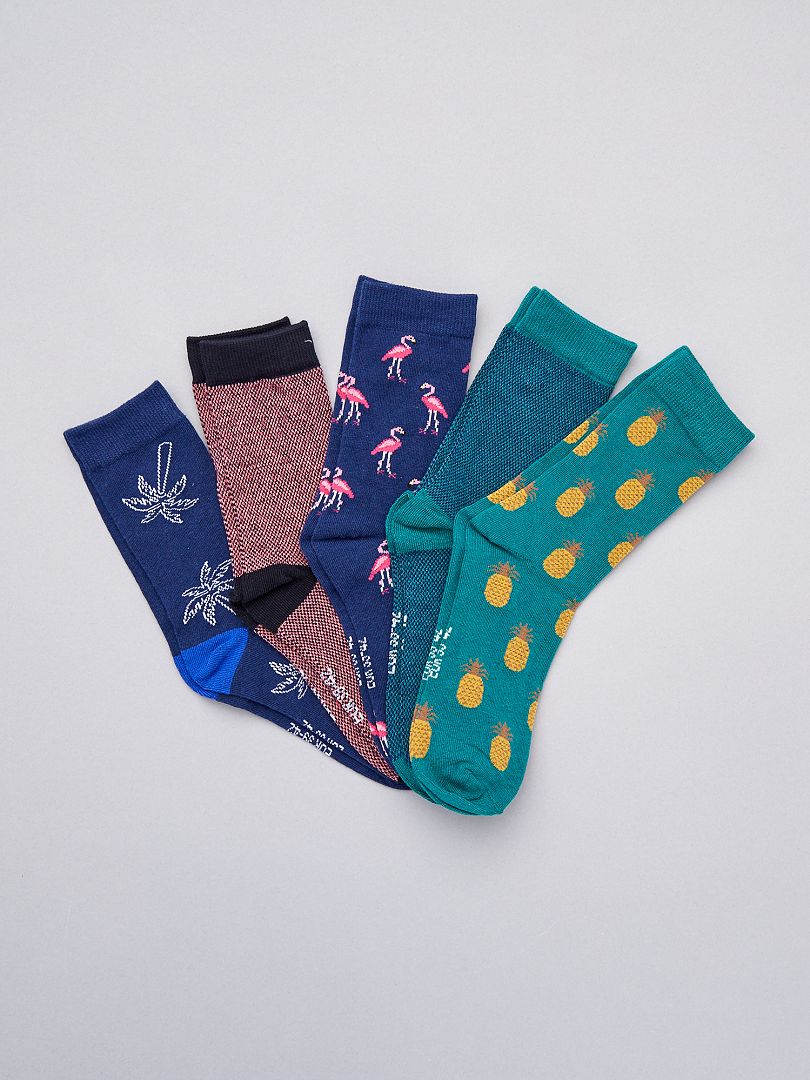 Pack de 5 pares de calcetines divertidos - VERDE - Kiabi - 8.00€