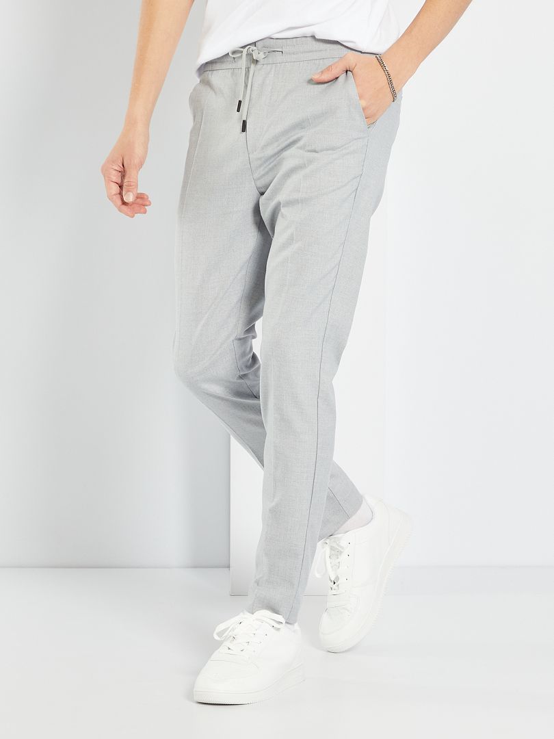 Pantalón slim cintura elástica - GRIS - Kiabi - 20.00€