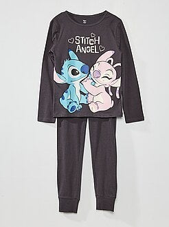 Pijama largo de punto 'Lilo y Stitch' - 2 piezas - GRIS - Kiabi - 13.00€