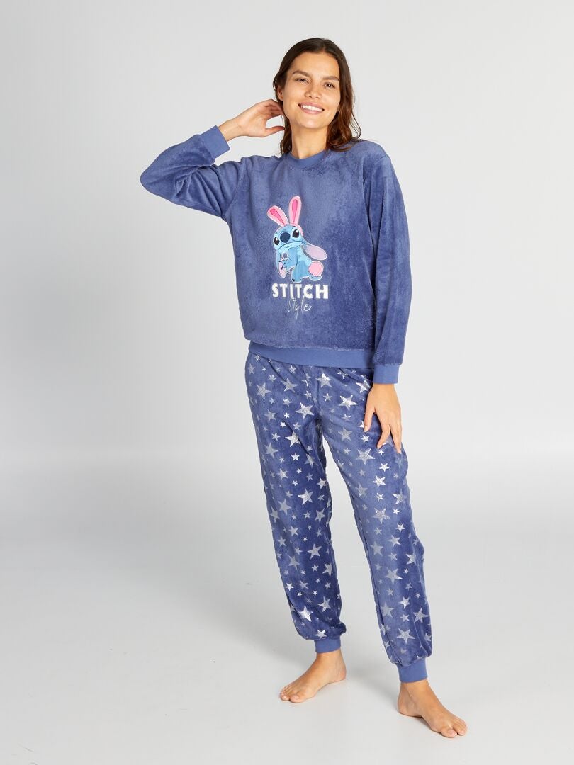 Pijama largo de tejido polar 'Stitch' - 2 piezas - AZUL - Kiabi - 26.00€