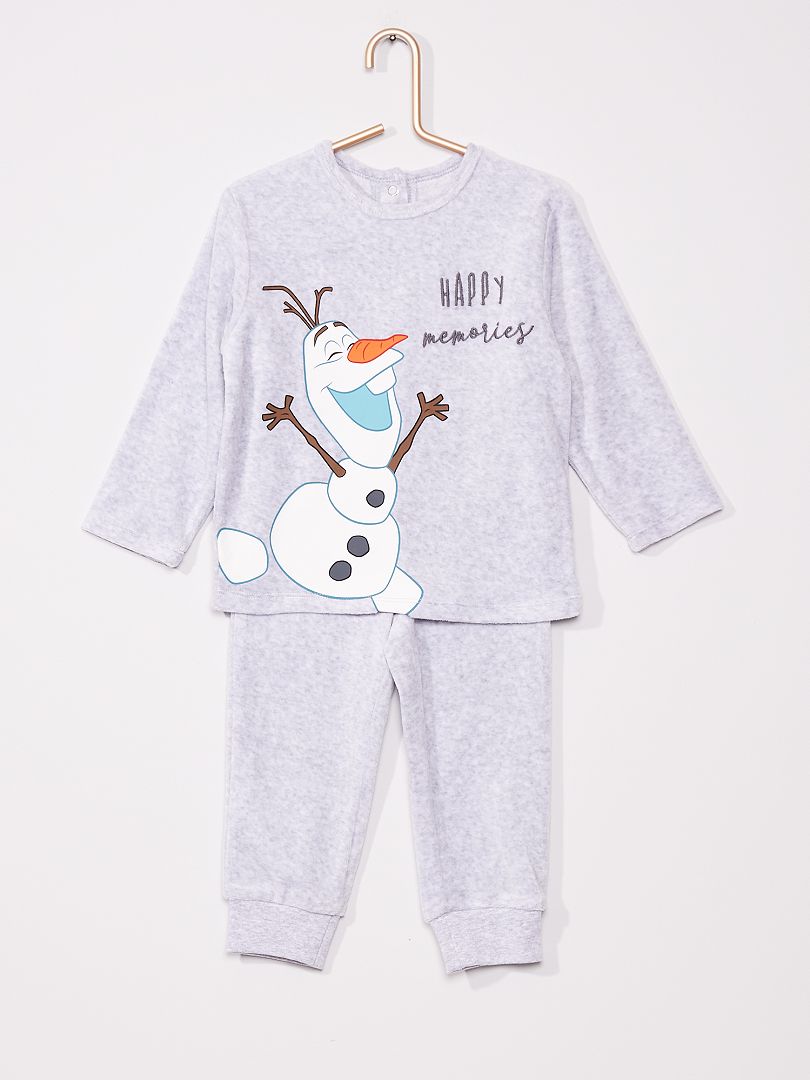 piel bordado Alojamiento Pijama largo de terciopelo 'Frozen' - GRIS - Kiabi - 12.00€