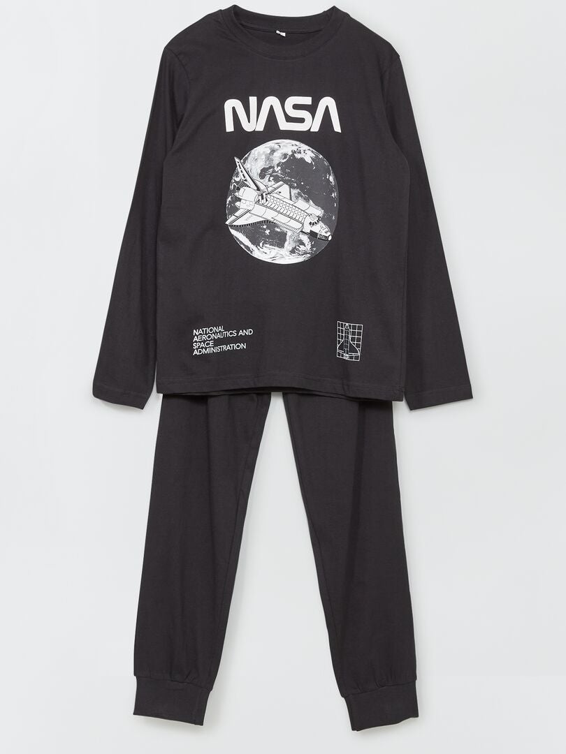 initial lotus set Pijama largo 'NASA' - 2 piezas - negro - Kiabi - 18.00€