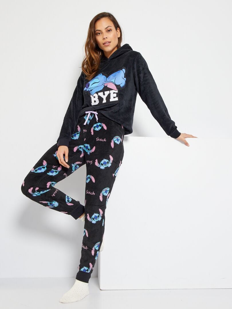 Pijama & Stitch' de tejido polar - 2 piezas - negro - Kiabi -