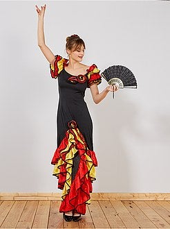 techo guisante lucha Vestido de flamenca - negro/rojo/amarillo - Kiabi - 29.00€