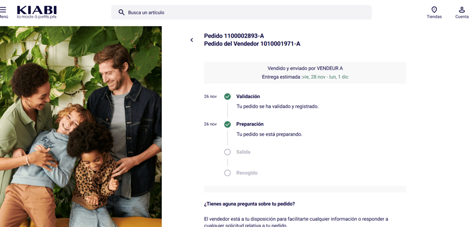 Contacter mon vendeur